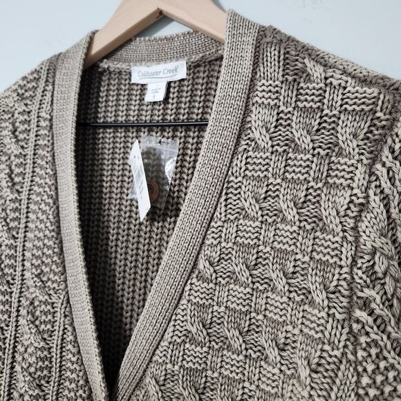 NEW Coldwater Creek Vintage Wash Mixed Pattern Knit Cardigan Sweater, S - Picture 2 of 10